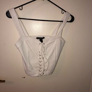 White tie up crop top ✨